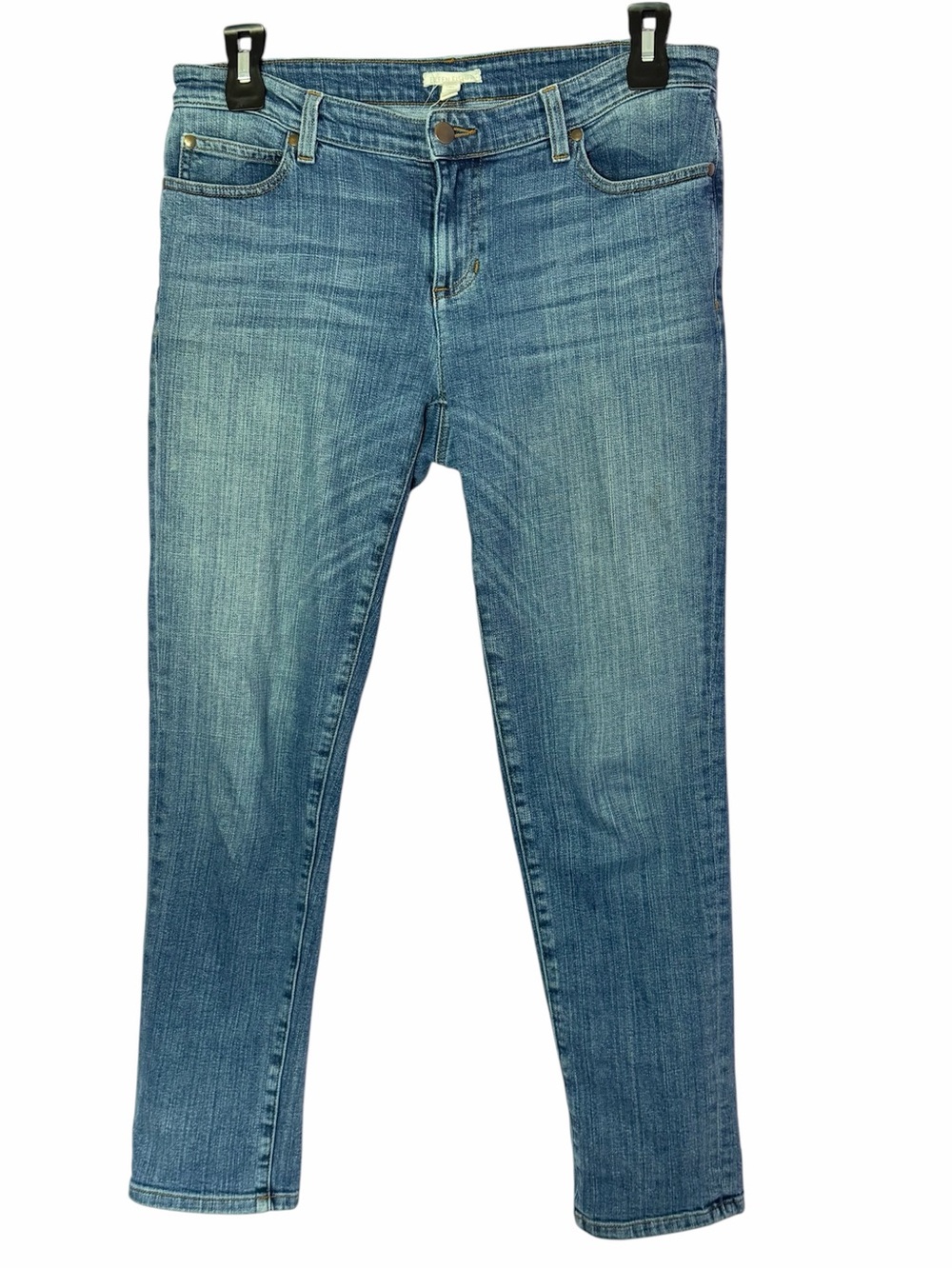 Eileen Fisher Stretch Slim Skinny Jeans Mid-rise Size 10 Medium Wash Cotton